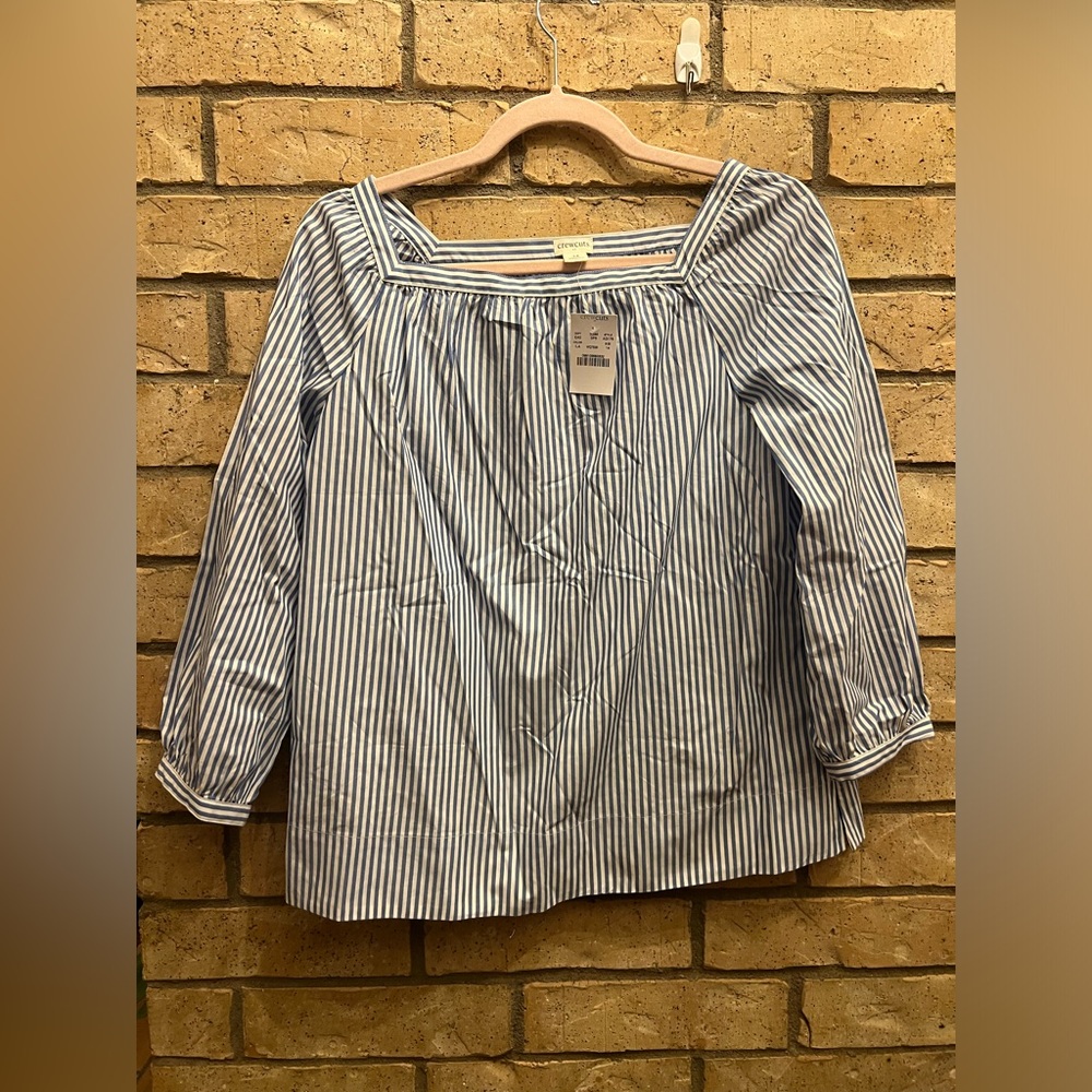 Crewcut Girls Blue and White Striped Shirt